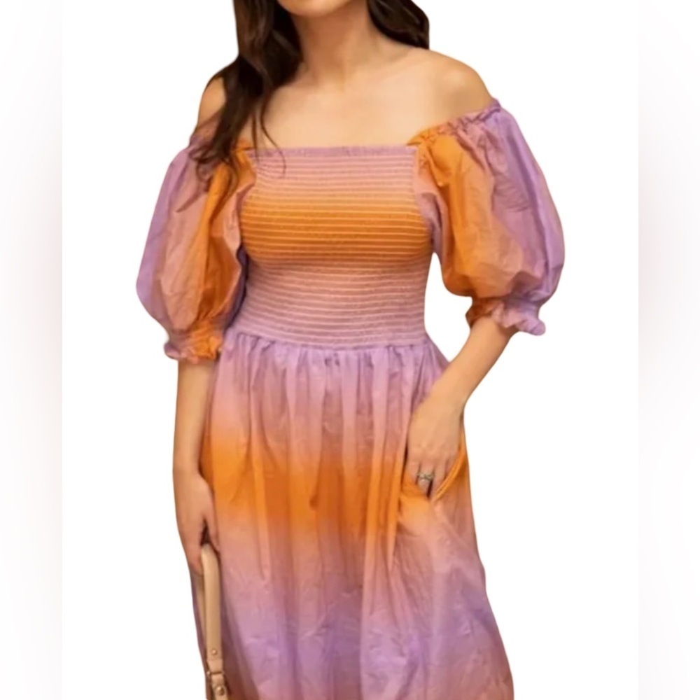 Jessie Zhao NWT Sunset Smocked Dress Women’s Size XS - Picture 2 of 5